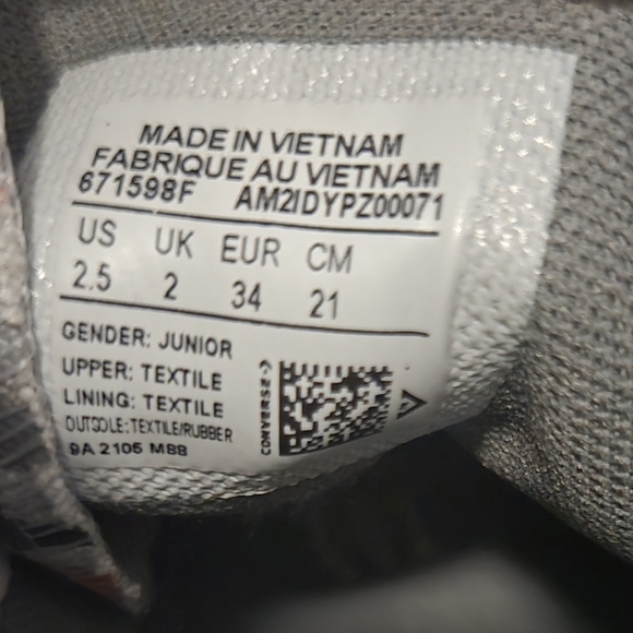 NWOT Converse Chuck Taylor All Star High 'Dino Daze' - Mouse - Kids Size 2.5 - Picture 7 of 8